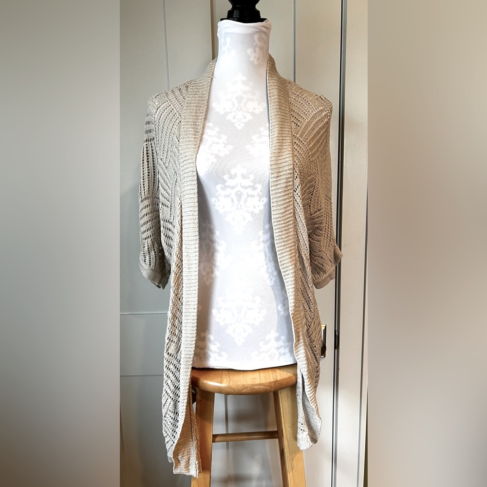 Chicos Beige Cardigan, size 3 (16/18)